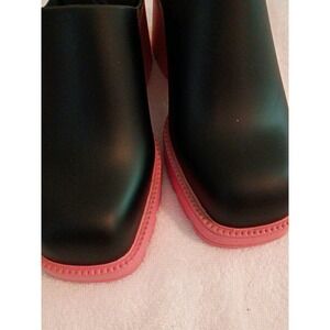 Liliana Womens Black Pink Slip-On Clog Mule Sandals Logo Accent 7.5 Standard